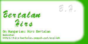 bertalan hirs business card